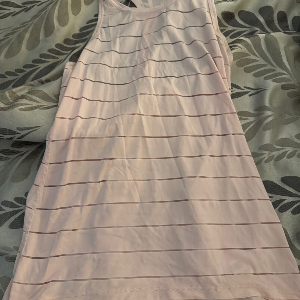 Athleta Light Pink Striped Tank Top